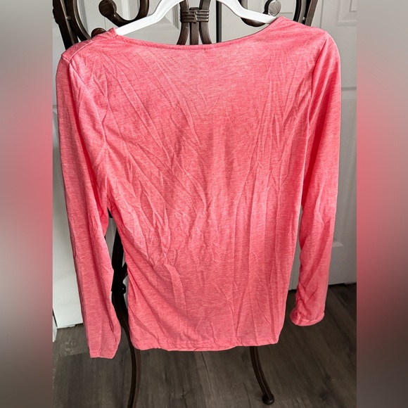 Salmon Pink Button-Adorned Women's Top - Picture 4 of 5